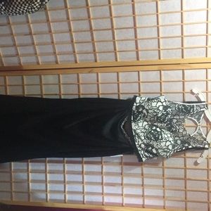 Black and white 2 piece dress